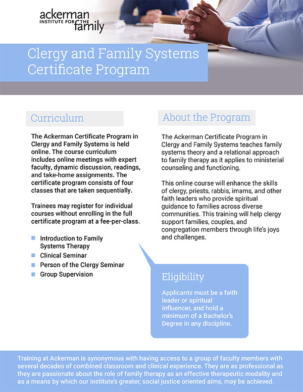 Brochure for Clergy Program
