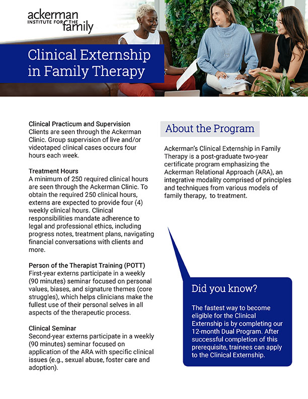 Brochure for Clinical Externship