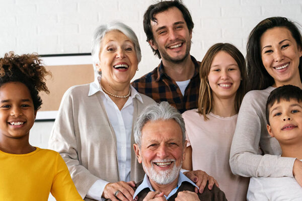 Extended happy family Generations portrait