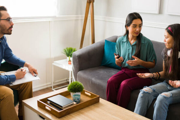 Family having a therapy session