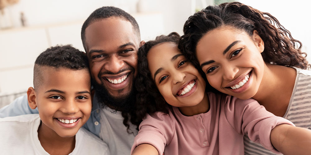 Family taking photo together